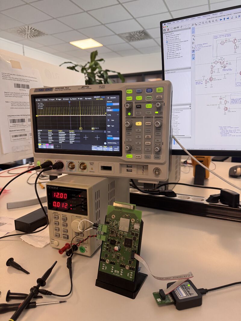 Bring-up of the BTB controller with an oscilloscope and lab power supply