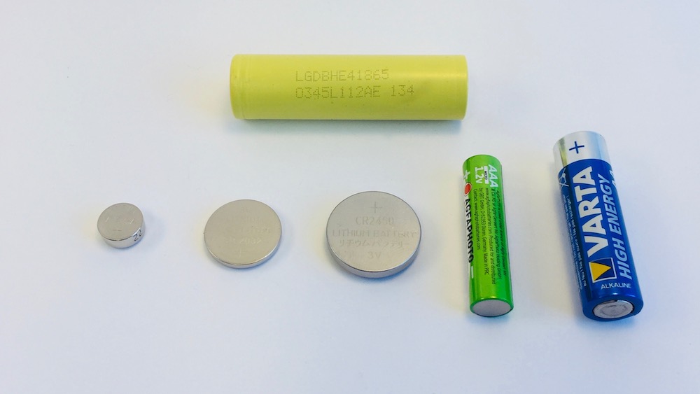 Batteries of different sizes